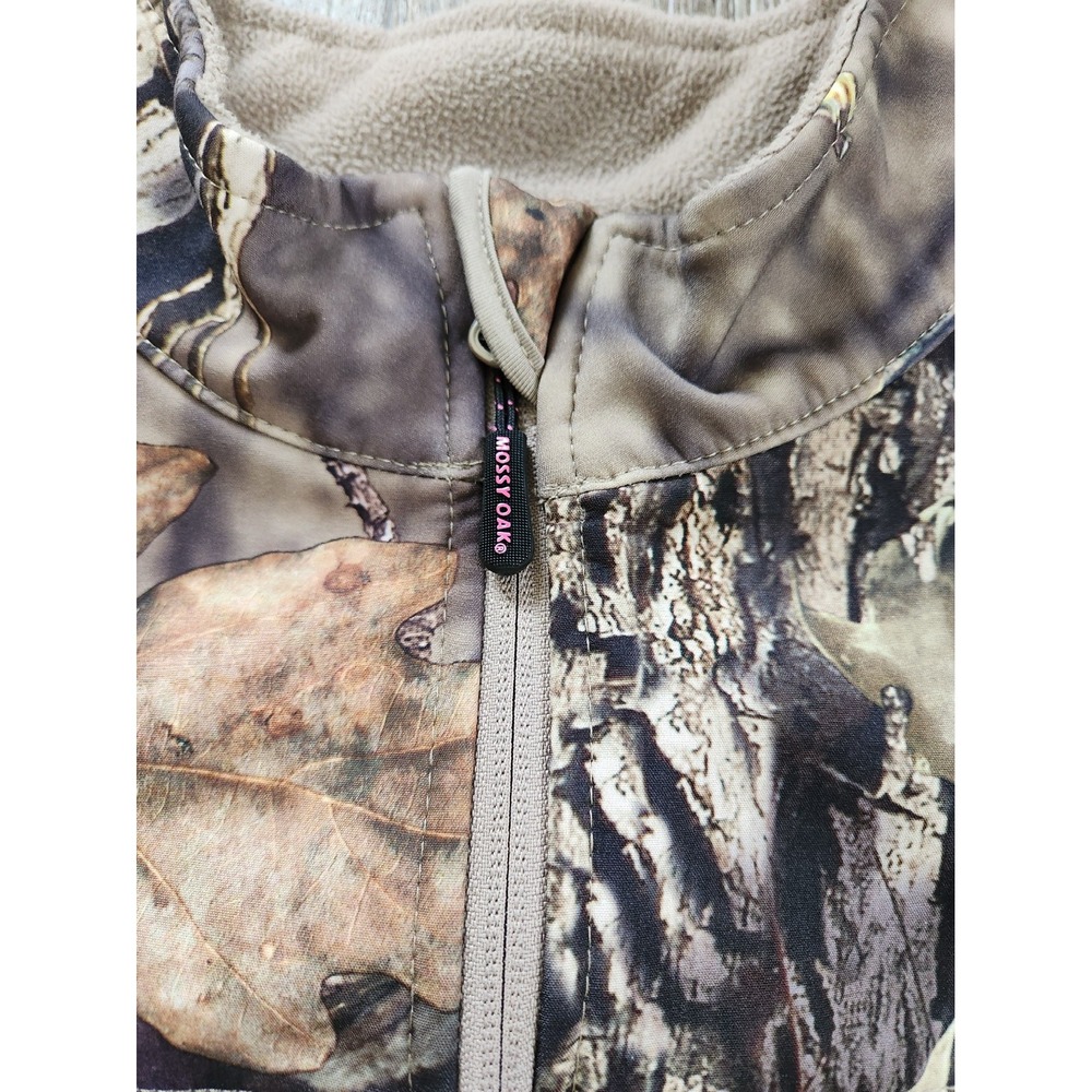 Women's Mossy Oak Hunting Jacket Camouflage Softshell Full Zip Fleece Lined M - Picture 4 of 14
